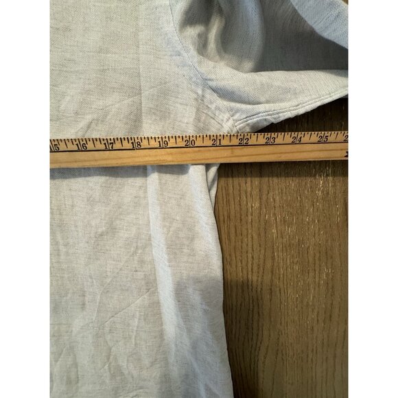 Eleventy Platinum Men Large Gray Linen Cotton Blend Italy Button Down Shirt - Picture 5 of 13